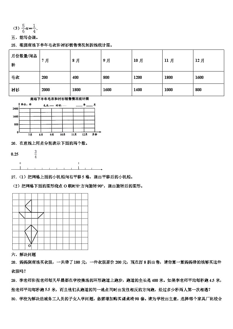 2023年河南省漯河市郾城区数学六年级第二学期期末复习检测试题含解析第3页