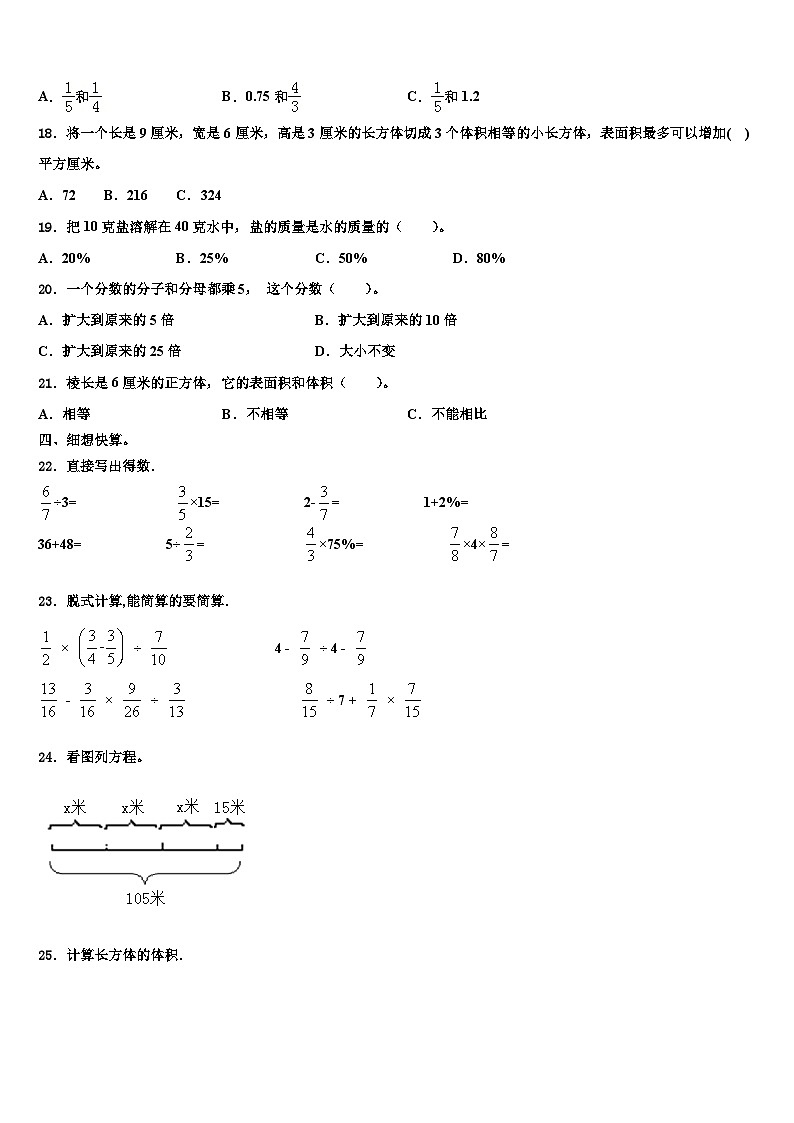 2023年河南省驻马店市遂平县六年级数学第二学期期末经典模拟试题含解析第2页