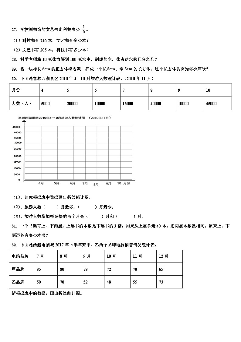 2023年济宁市金乡县数学六下期末综合测试模拟试题含解析第3页