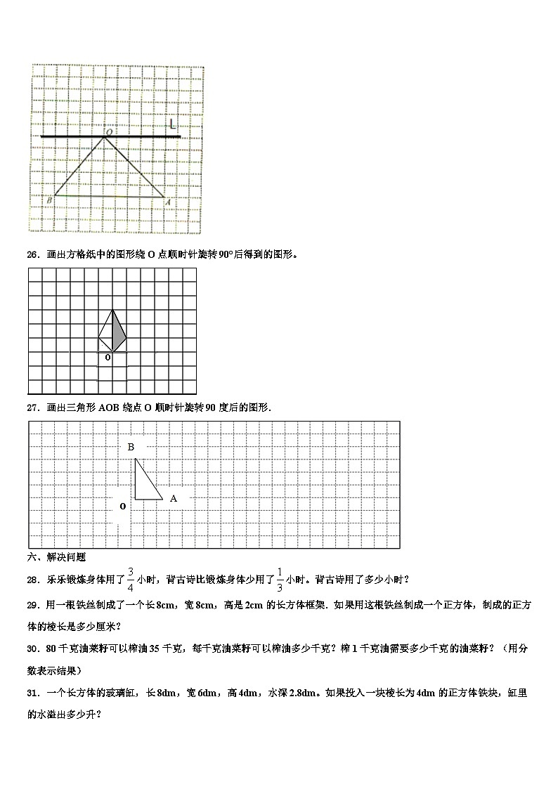 2023年濮阳市南乐县六年级数学第二学期期末综合测试试题含解析第3页
