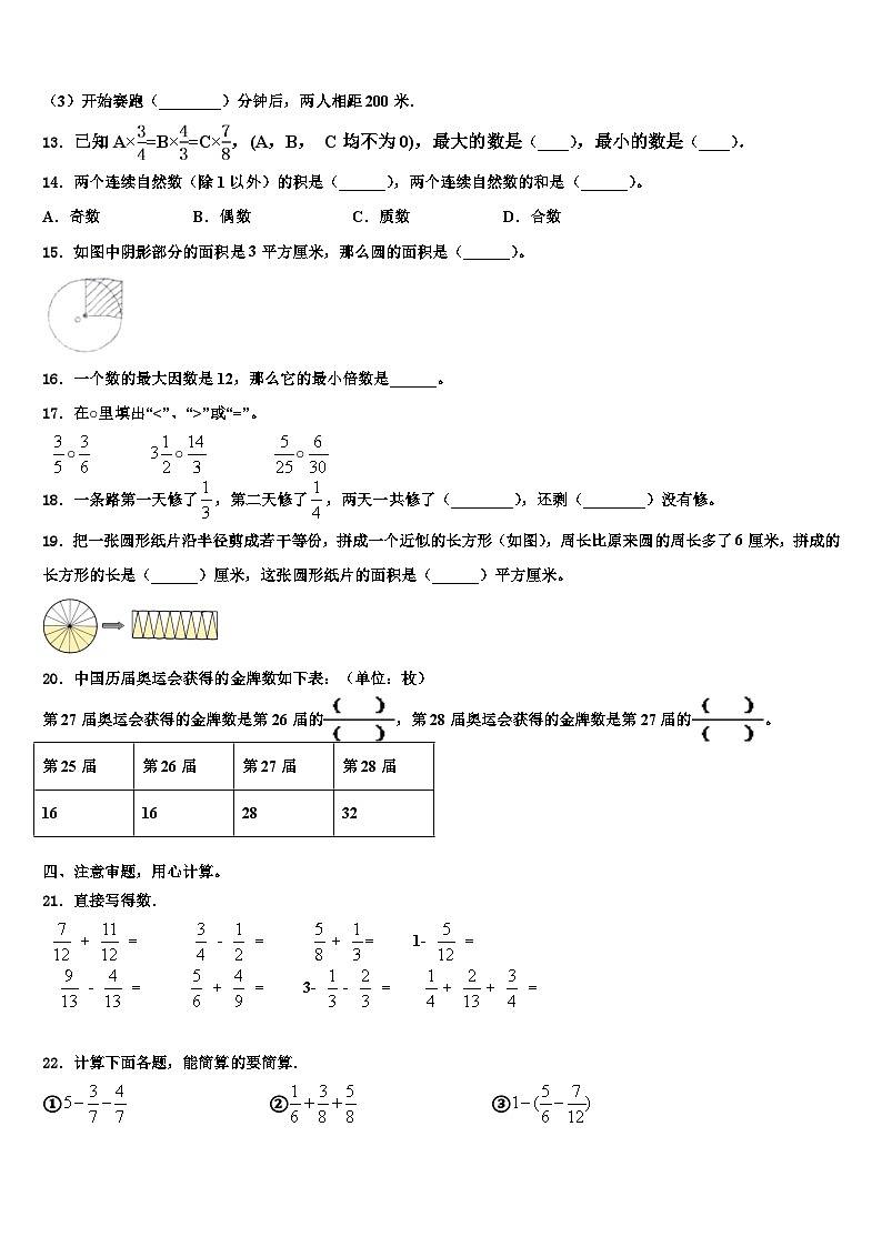 2023年福州市仓山区六年级数学第二学期期末监测模拟试题含解析第2页