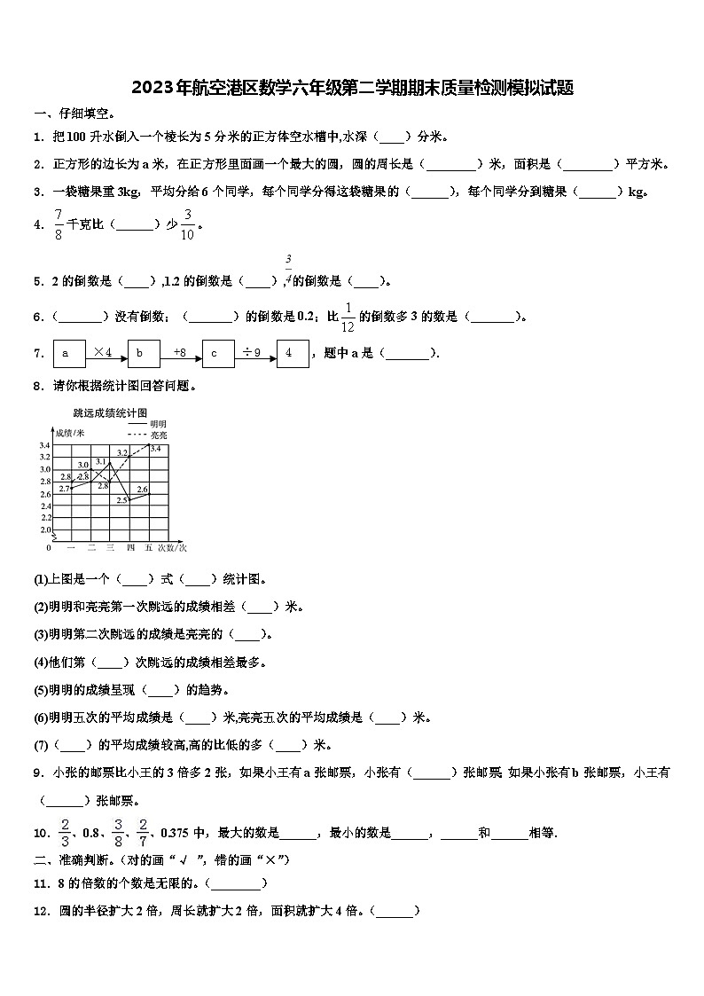 2023年航空港区数学六年级第二学期期末质量检测模拟试题含解析第1页