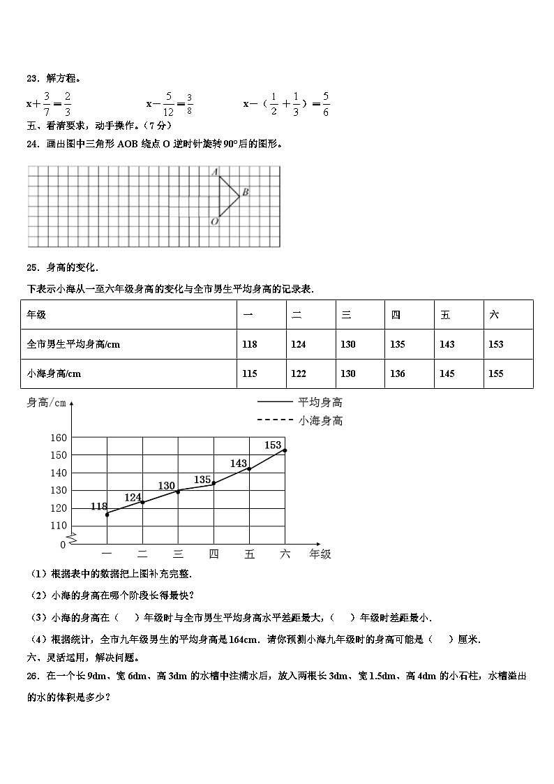 2023年贵州省毕节市赫章县数学六下期末经典试题含解析第3页