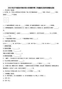 2023年辽宁省铁岭市西丰县六年级数学第二学期期末达标检测模拟试题含解析