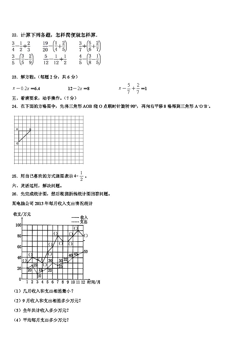 2023年阿鲁科尔沁旗六年级数学第二学期期末达标检测试题含解析03