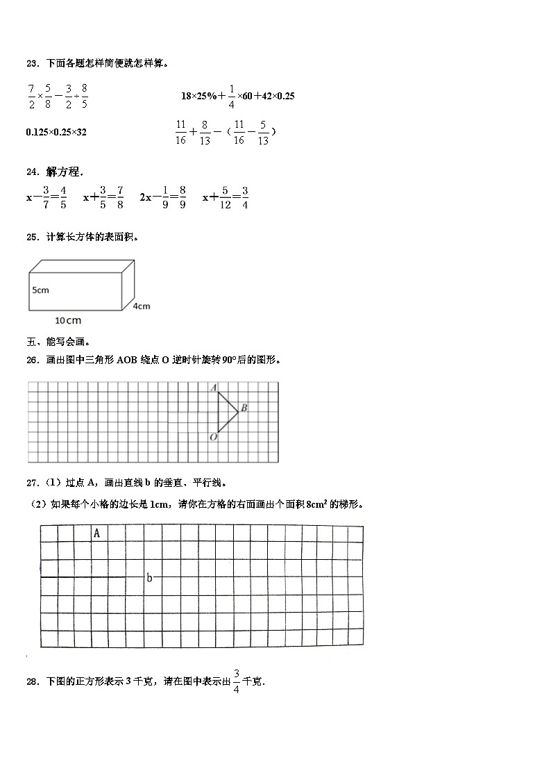 2023年陕西省渭南市华县六年级数学第二学期期末统考模拟试题含解析03