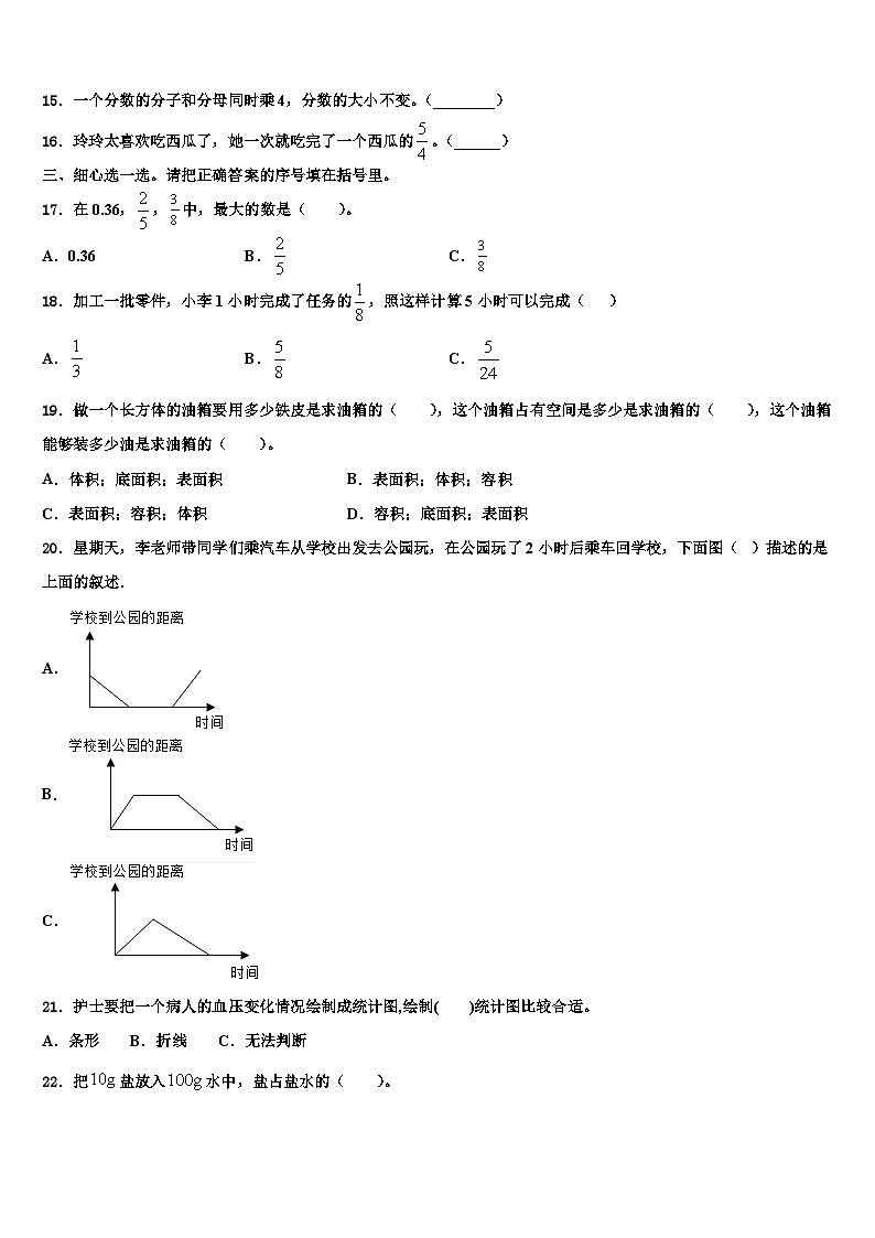 2023年黑龙江省鸡西市虎林市六校联考数学六下期末综合测试试题含解析第2页