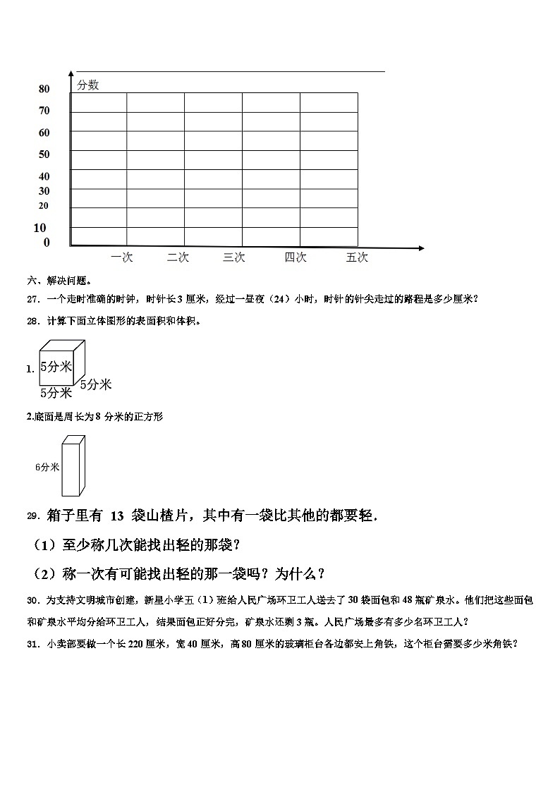 2023年鸡泽县数学六年级第二学期期末达标检测模拟试题含解析03
