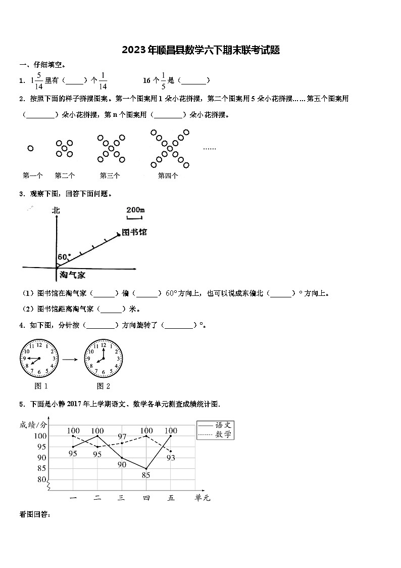 2023年顺昌县数学六下期末联考试题含解析第1页