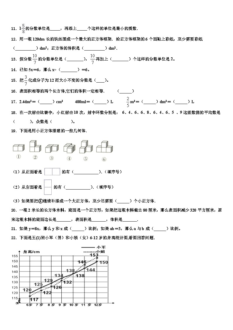 2023年江西省宜春市铜鼓县数学六年级第二学期期末学业水平测试模拟试题含解析第2页