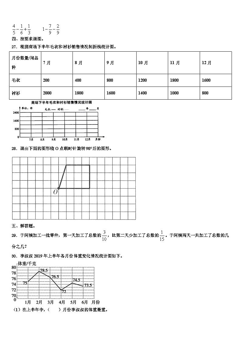 东营市河口区2022-2023学年数学六年级第二学期期末学业水平测试模拟试题含解析03