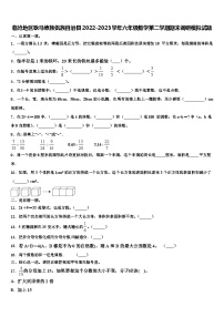 临沧地区耿马傣族佤族自治县2022-2023学年六年级数学第二学期期末调研模拟试题含解析