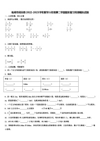 亳州市利辛县2022-2023学年数学六年级第二学期期末复习检测模拟试题含解析