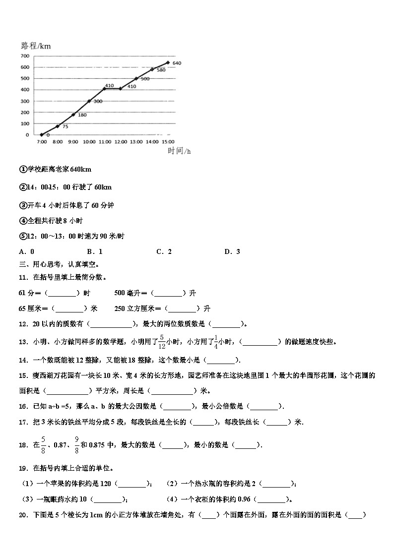 交城县2023年六年级数学第二学期期末考试模拟试题含解析02
