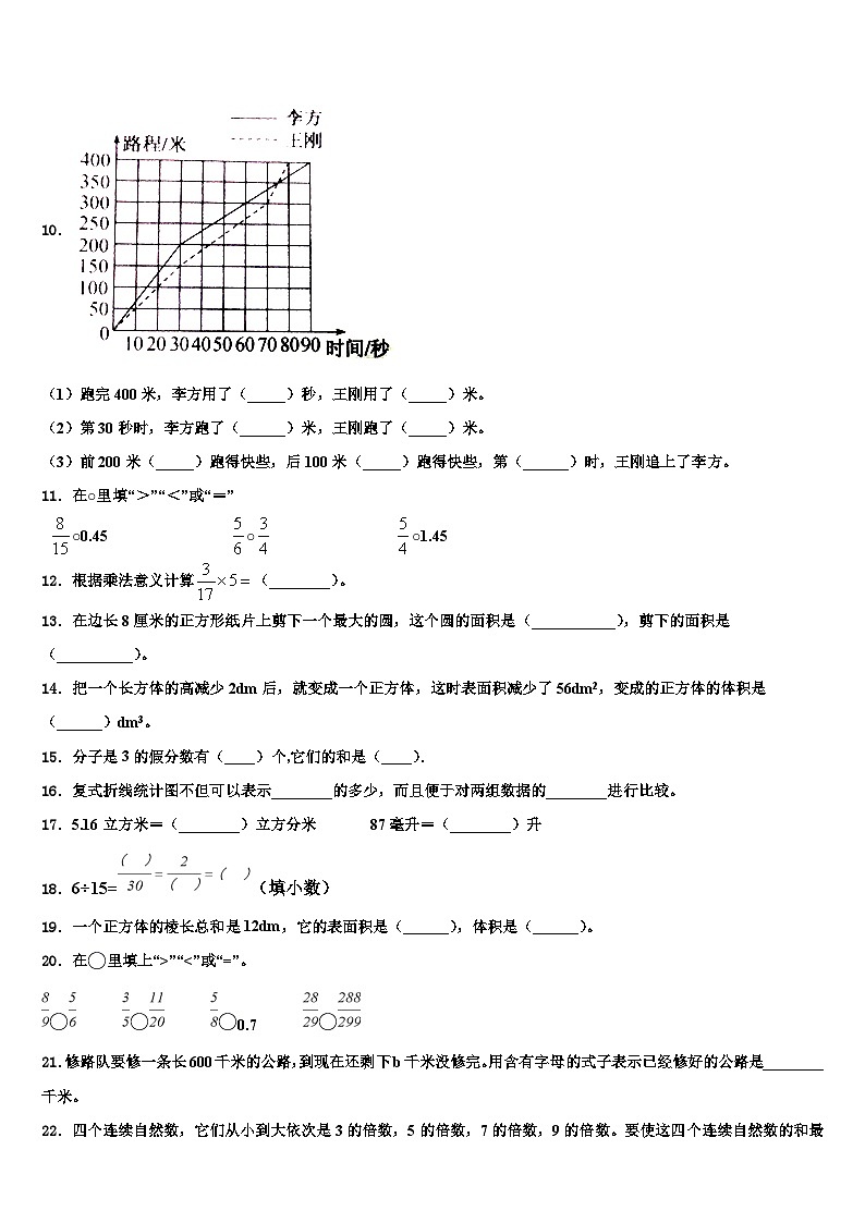 商丘市虞城县2023年六年级数学第二学期期末监测试题含解析第2页
