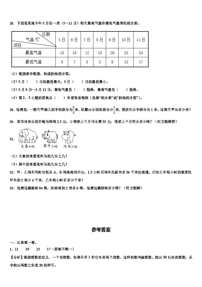 云南省曲靖市师宗县2023年六年级数学第二学期期末质量跟踪监视模拟试题含解析03