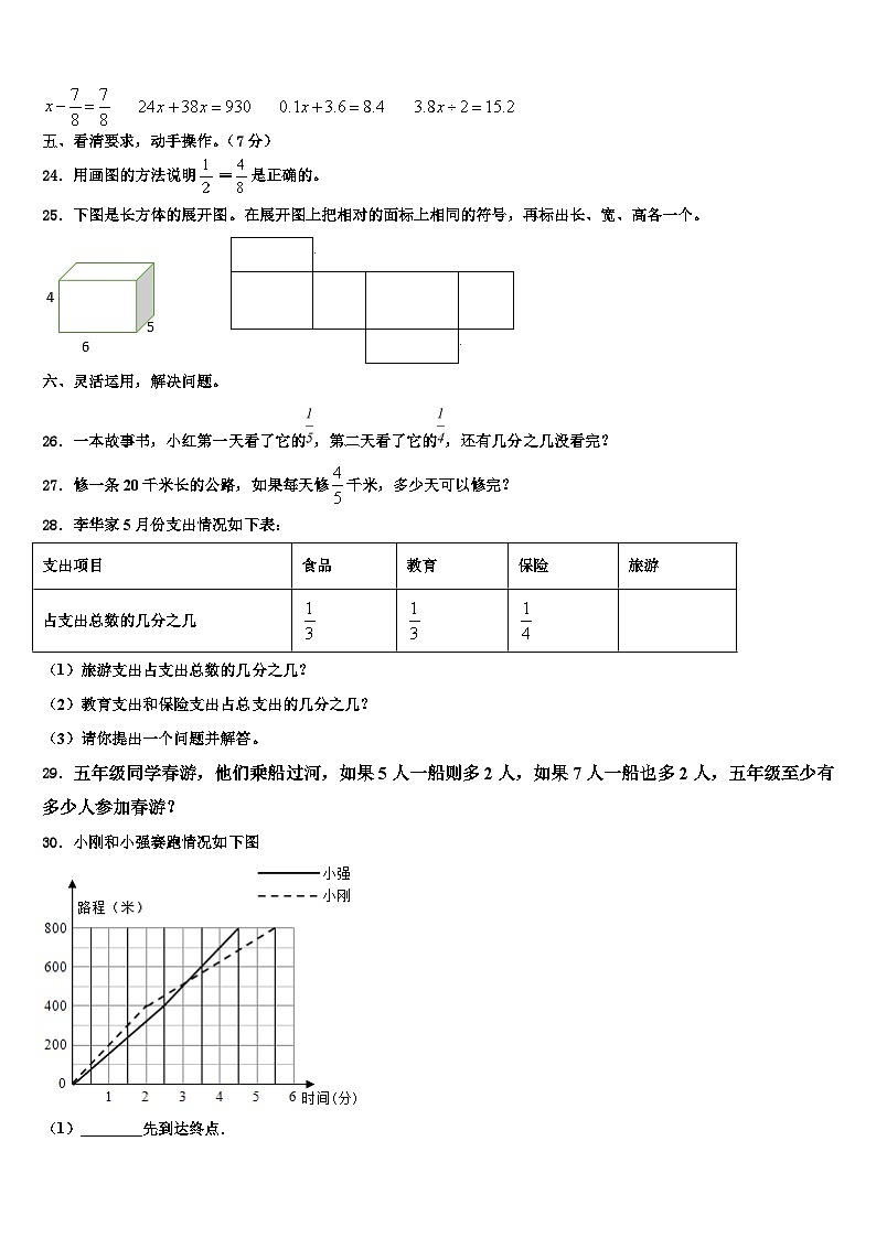六盘水市盘县2022-2023学年数学六下期末联考模拟试题含解析第3页