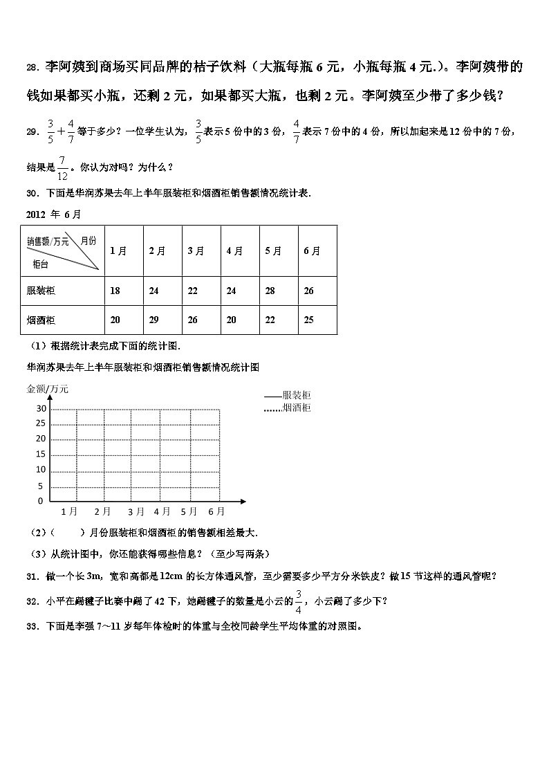 信阳市罗山县2022-2023学年数学六下期末监测模拟试题含解析03