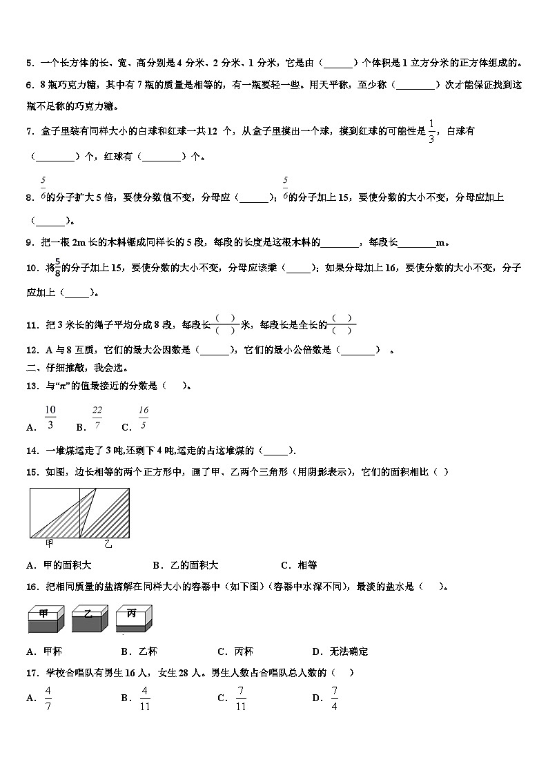 凉山彝族自治州布拖县2023年六年级数学第二学期期末检测试题含解析第2页