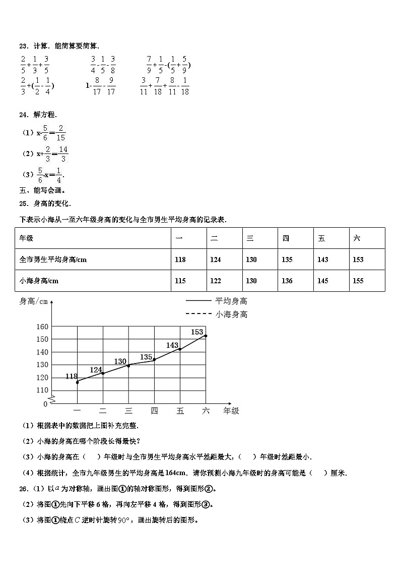 光泽县2023年数学六下期末学业水平测试试题含解析第3页