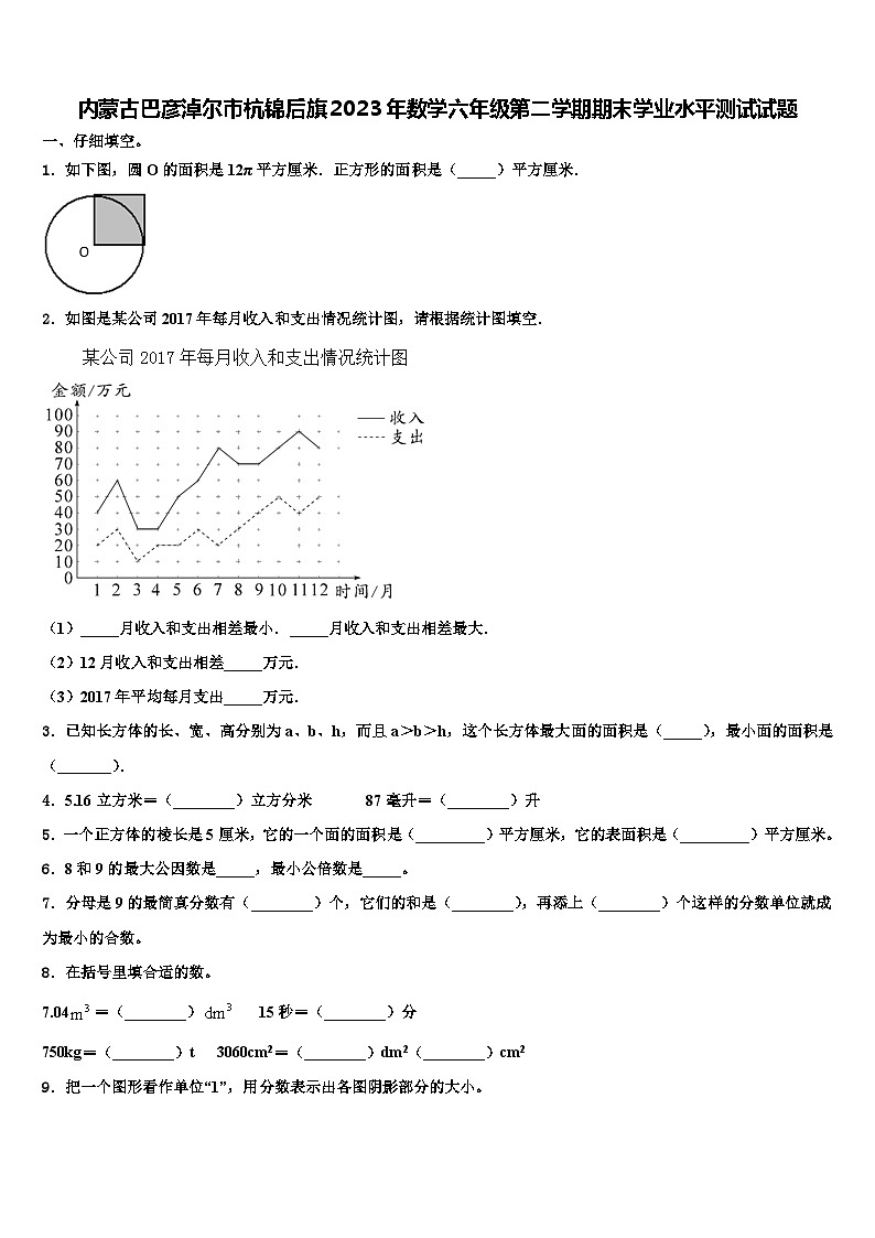 内蒙古巴彦淖尔市杭锦后旗2023年数学六年级第二学期期末学业水平测试试题含解析第1页