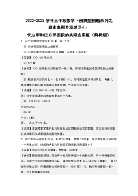 人教版数学三年级下册期末典例专项练习七：长方形和正方形面积的实际应用题（解析+试卷）