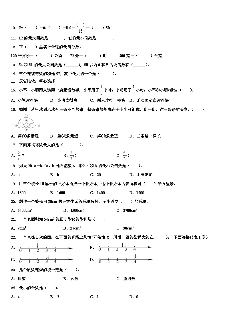 吉林省白城市大安市2022-2023学年数学六年级第二学期期末质量检测模拟试题含解析第2页