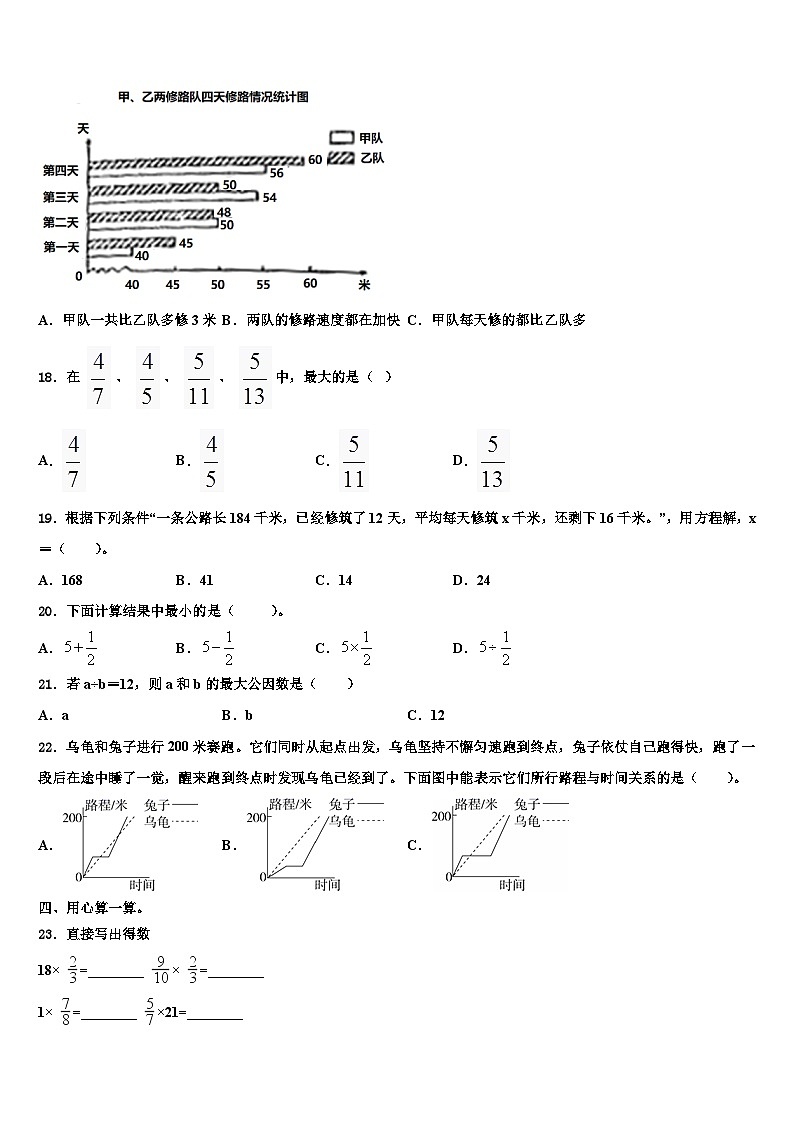 四川省凉山彝族自治州冕宁县2023年六年级数学第二学期期末统考模拟试题含解析第2页