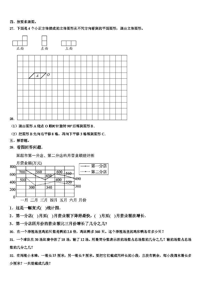 四川省攀枝花市米易县2022-2023学年数学六年级第二学期期末复习检测模拟试题含解析03