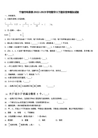 宁德市柘荣县2022-2023学年数学六下期末统考模拟试题含解析