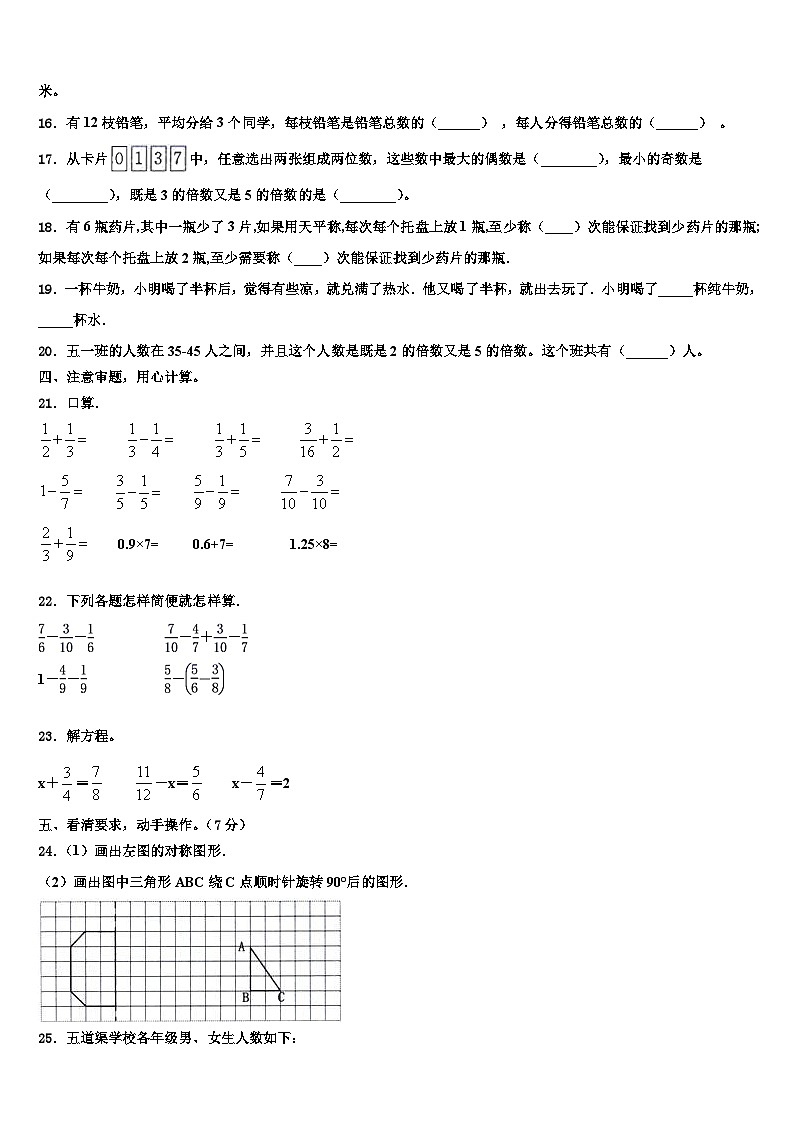 富拉尔基区2022-2023学年六年级数学第二学期期末复习检测试题含解析第2页