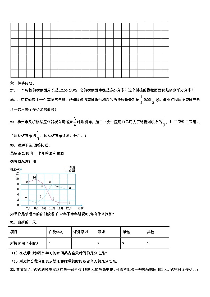 山东省潍坊市高密市2022-2023学年六年级数学第二学期期末联考试题含解析第3页