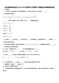 山东省淄博市博山区2022-2023学年数学六年级第二学期期末质量跟踪监视试题含解析