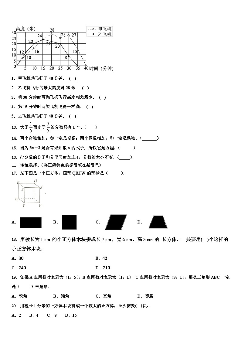 山东省淄博市博山区2022-2023学年数学六年级第二学期期末质量跟踪监视试题含解析第2页
