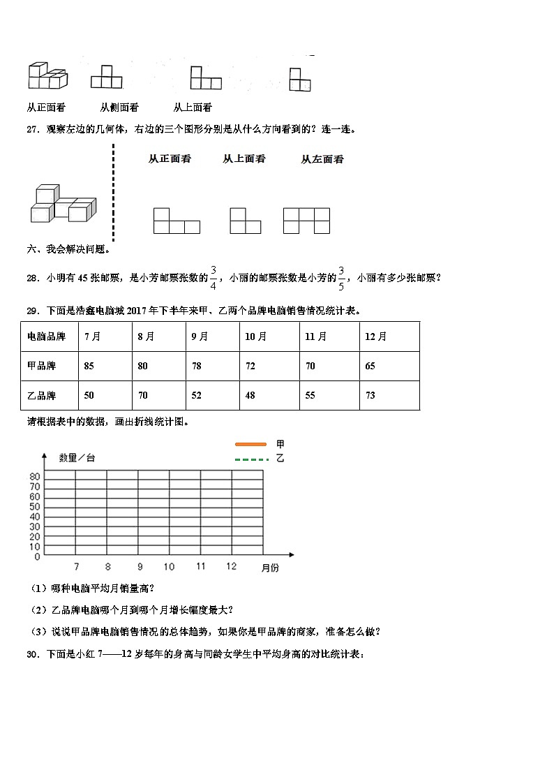 山西省晋中市榆次区2023年六年级数学第二学期期末学业质量监测模拟试题含解析第3页