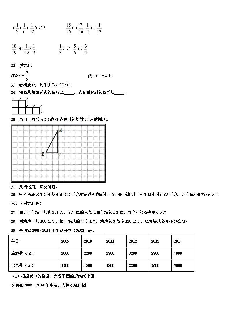 山西省临汾市曲沃县2023年数学六下期末预测试题含解析第3页
