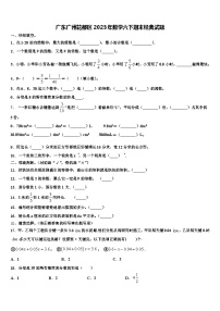 广东广州花都区2023年数学六下期末经典试题含解析