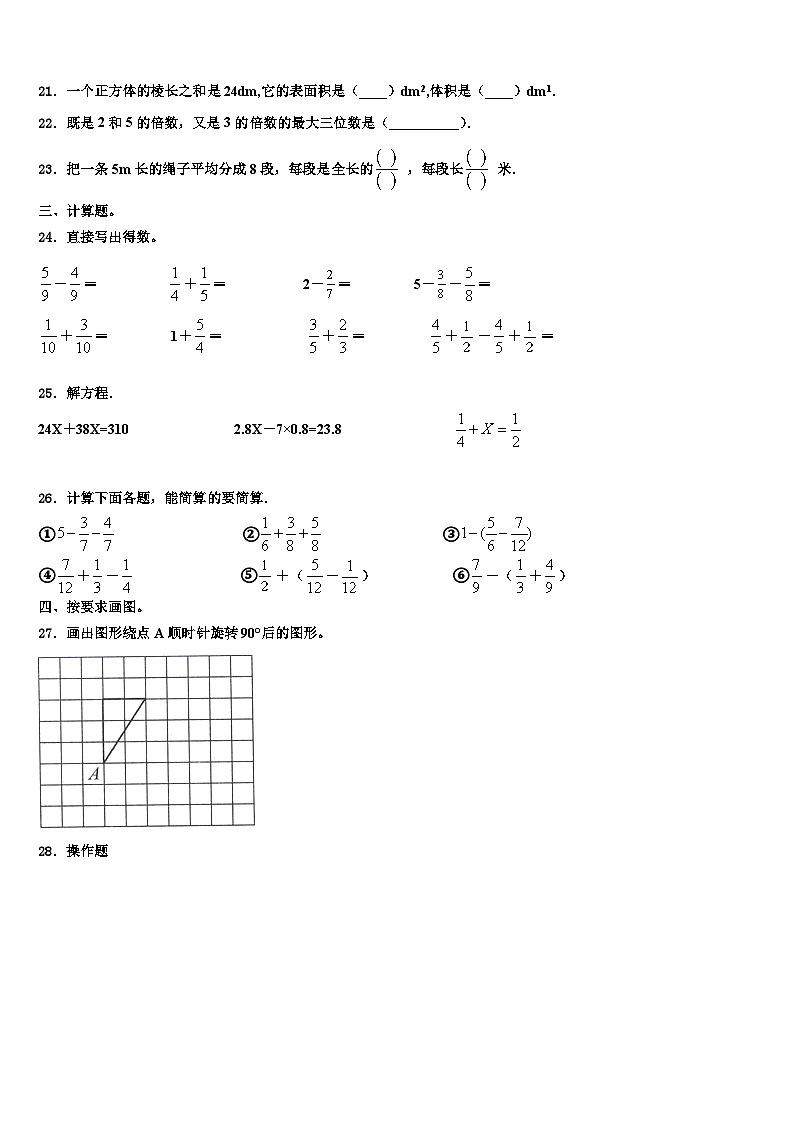 广东省东莞市南城小学2023年数学六年级第二学期期末学业质量监测模拟试题含解析第3页