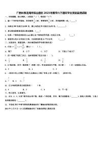 广西壮族北海市铁山港区2023年数学六下期末学业质量监测试题含解析