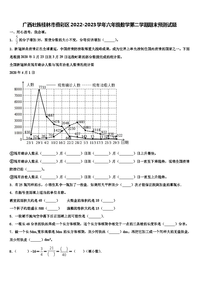 广西壮族桂林市叠彩区2022-2023学年六年级数学第二学期期末预测试题含解析第1页