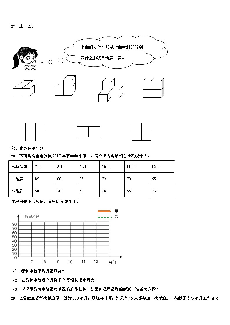 广元市朝天区2023年数学六下期末复习检测模拟试题含解析03