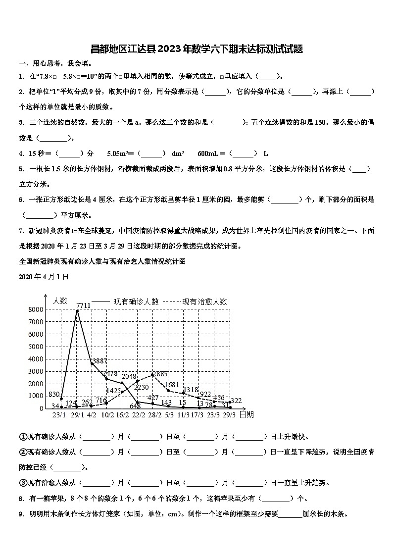 昌都地区江达县2023年数学六下期末达标测试试题含解析第1页