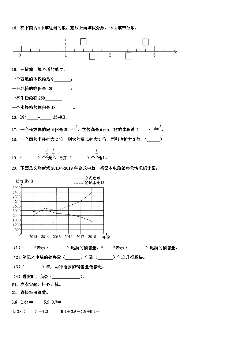 晋中市灵石县2022-2023学年数学六下期末检测模拟试题含解析第2页
