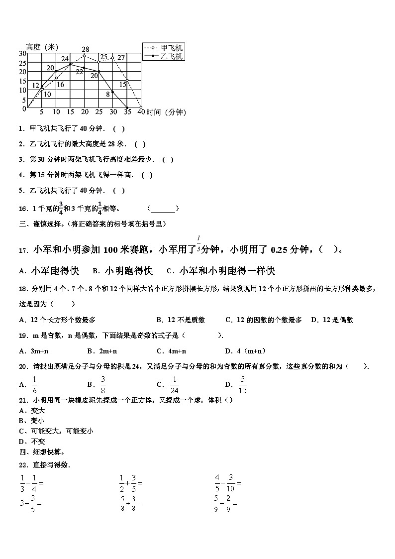 景德镇市浮梁县2023年六年级数学第二学期期末联考试题含解析02