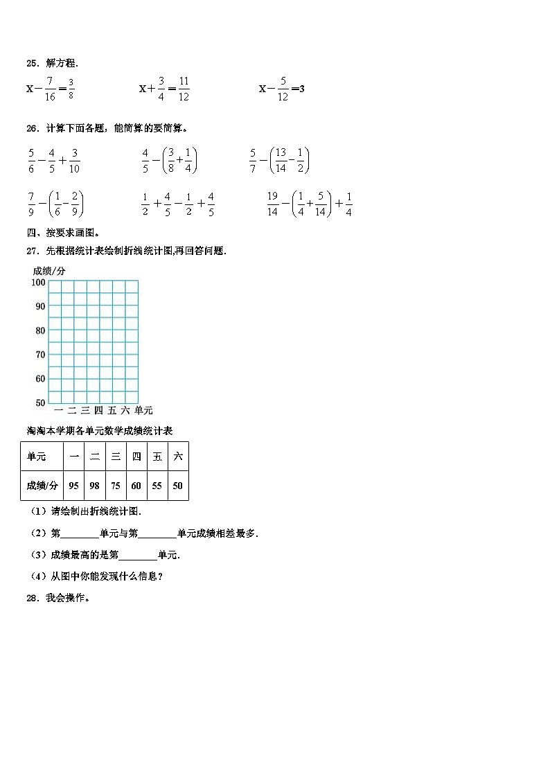 松潘县2022-2023学年数学六年级第二学期期末考试模拟试题含解析第3页