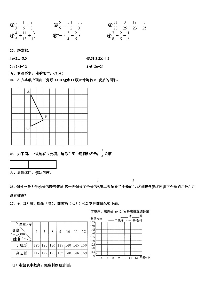 松原市前郭尔罗斯蒙古族自治县2023年数学六年级第二学期期末调研模拟试题含解析03