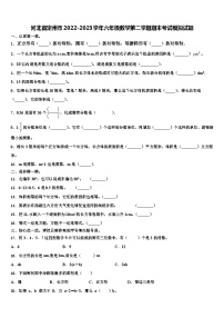 河北省定州市2022-2023学年六年级数学第二学期期末考试模拟试题含解析