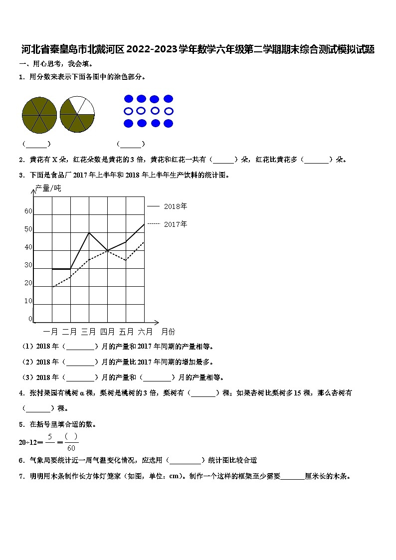河北省秦皇岛市北戴河区2022-2023学年数学六年级第二学期期末综合测试模拟试题含解析第1页