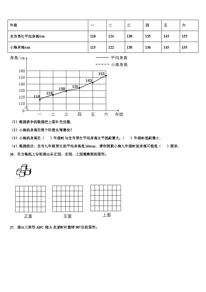 河北省石家庄市新华区2022-2023学年数学六年级第二学期期末学业质量监测试题含解析第3页
