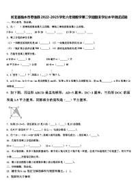 河北省衡水市枣强县2022-2023学年六年级数学第二学期期末学业水平测试试题含解析